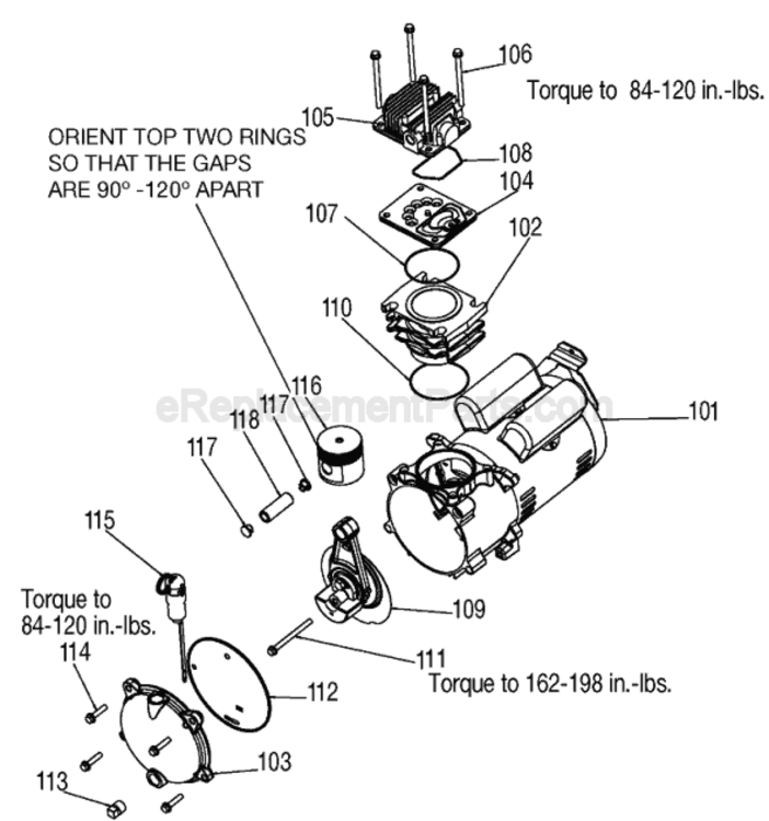 Page B Diagram and Parts List for C3551 Type 0 Porter Cable Compressor
